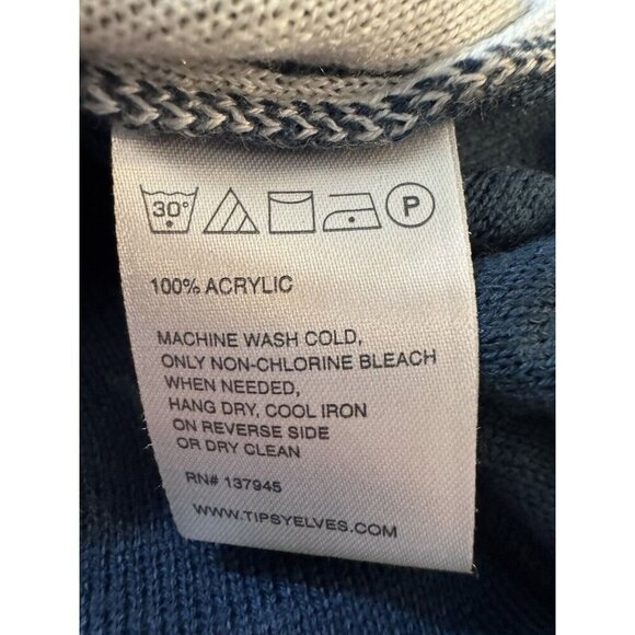 Mexican Poncho Small Baja Woven Blanket Jacket Hippie Pullover Black White - Picture 10 of 12